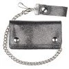 Mascorro ACCESSORIES 6" Glitter Vinyl Chain Wallet In Charcoal Grey
