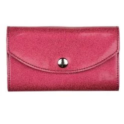 Mascorro ACCESSORIES Glitter Vinyl Checkbook Wallet In Pink