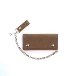Mascorro Leather ACCESSORIES Brown Leather Biker Chain Wallet