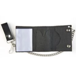 Mascorro Basic Black Tri-fold Chain Wallet ACCESSORIES
