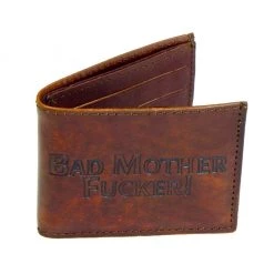 Mascorro Leather Bad Mother Fucker! Brown Leather Billfold Wallet ACCESSORIES