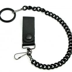 Mascorro Leather ACCESSORIES Matte Black Wallet Chain - 12"