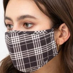 2NE1 Apparel Plaid Face Mask - Black