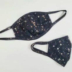 Day G ACCESSORIES Black Mesh Starburst Print Face Mask