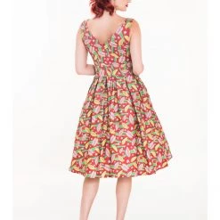 Miss Lulo Venus Fly Trap Print Flare Dress