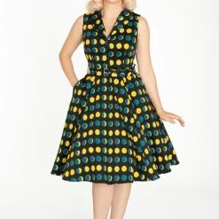Jani "Golden Moon Phase" Print Dress By Miss Lulo APPAREL