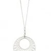Andrea Bijoux Silver Circular Deco Pendant Long Necklace ACCESSORIES