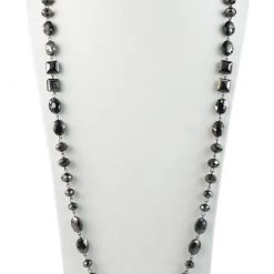 Ole Gunmetal Glass Bead Necklace