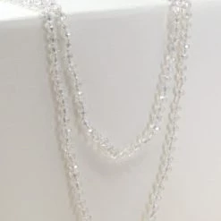 Girly Accessories Clear Glass Bead 60" Necklace