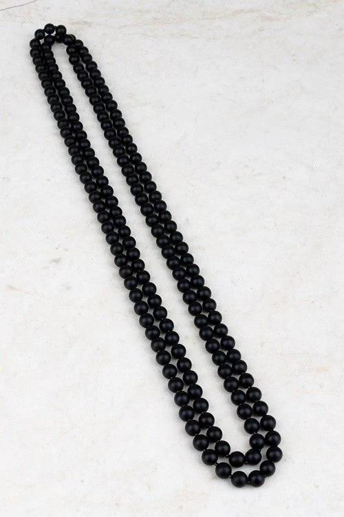 Urbanista Black Bead 60" Necklace 3 Urbanista Black Bead 60" Necklace