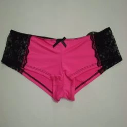Spree/Sweet Illusion Hot Pink & Black Hipster Panties - Size L