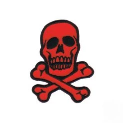 Fuzzy Dude Skull & Bones Patch Black On Red EVERYTHING ELSE