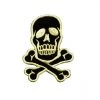 Fuzzy Dude Skull & Bones Patch Gold On Black