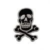Fuzzy Dude EVERYTHING ELSE Skull & Bones Patch Silver On Black