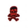 Fuzzy Dude Skull & Bones Patch Red On Black Small EVERYTHING ELSE