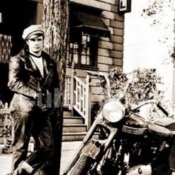 Naked City Clothing Marlon Brando Motorcycle Postcard