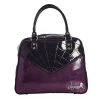 Sourpuss ACCESSORIES Sparkle Webbed Bowler Purse In Black & Purple