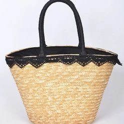 H & D Accessories Lady Face Straw Bag