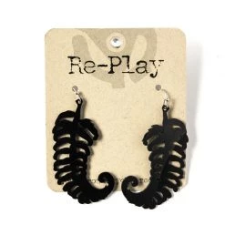 Re-Play ACCESSORIES Curly Fern Earrings Made From Recycled Records