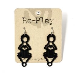 Re-Play ACCESSORIES Scarab Beetle Earrings Made From Recycled Records