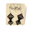 Re-Play ACCESSORIES Black Widow Spider Earrings Made From Recycled Records