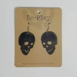 Re-Play Skull Earrings Made From Recycled Records