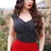 Retrolicious Black & White Polka Dot Isabel Top APPAREL