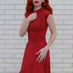 Retrolicious Bombshell Dress In Red APPAREL 10 Retrolicious Bombshell Dress In Red APPAREL