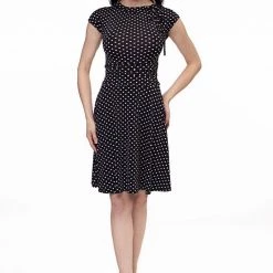 Retrolicious Black & White Dot Bombshell Dress