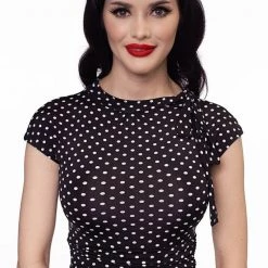 Retrolicious Black & White Dot Bombshell Dress