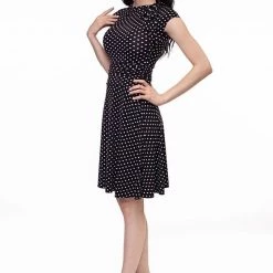 Retrolicious Black & White Dot Bombshell Dress