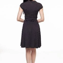 Retrolicious Black & White Dot Bombshell Dress