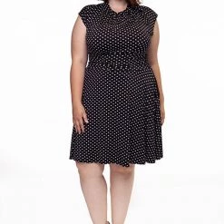 Retrolicious Black & White Dot Bombshell Dress