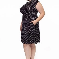 Retrolicious Black & White Dot Bombshell Dress