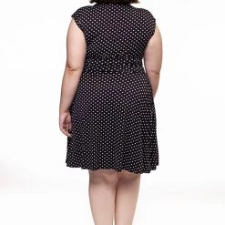 Retrolicious Black & White Dot Bombshell Dress