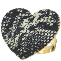 Girly Accessories Snake Print Heart Ring