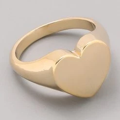 Fame Accessories Metal Heart Ring In Gold