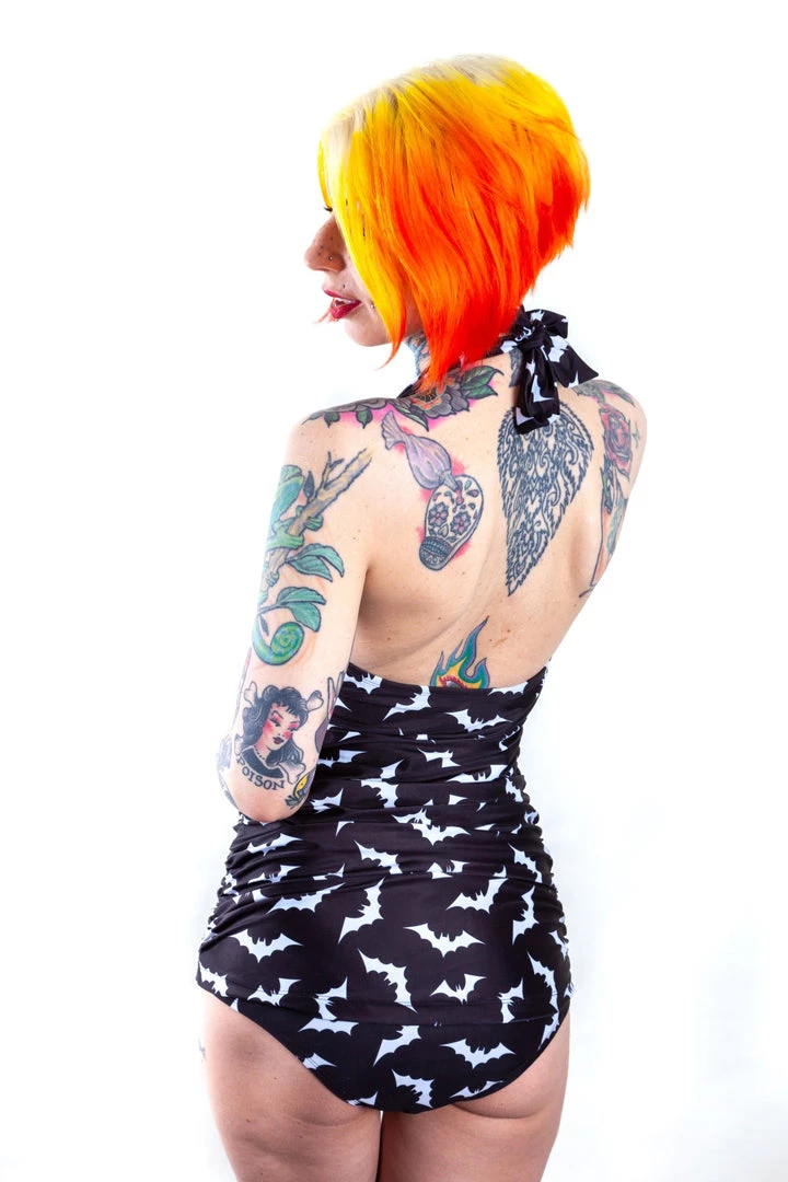 Sourpuss Clothing Luna Bats One-Piece Swimsuit APPAREL 5 Sourpuss Clothing Luna Bats One-Piece Swimsuit APPAREL