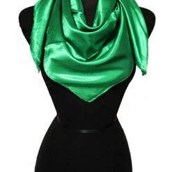 Cap Zone Satin Square Scarf - Green