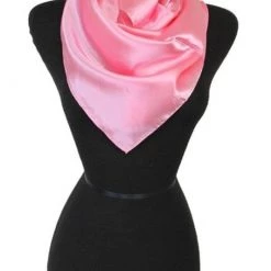 Cap Zone Satin Square Scarf - Pink