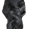 Cap Zone Faux Fur Shawl In Black ACCESSORIES