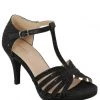 Verona Jeweled T-Strap Heel In Black SHOES