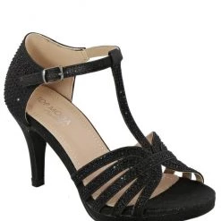 Verona Jeweled T-Strap Heel In Black SHOES