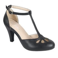 Shoe Click T-Strap Heel In Black