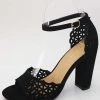 Verona Collection Ankle Strap Heel In Black