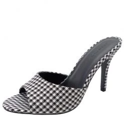 Verona Collection/Wild Diva Houndstooth High Heel Slide Sandals SHOES