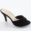 Verona Collection SHOES Black High Heel Slide Sandals