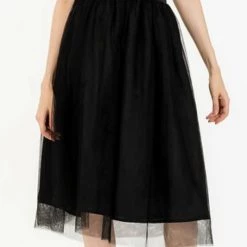 Tulip B. APPAREL Layered Mesh Skirt In Black - Size S