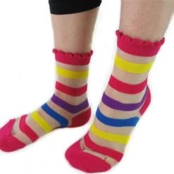 Hollywood Mirror Bright Stripe Sheer Socks ACCESSORIES