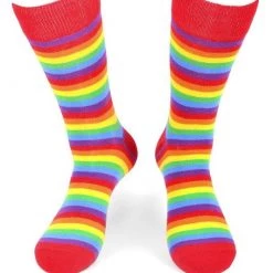 Selini ACCESSORIES Men's Rainbow Stripe Crew Sock